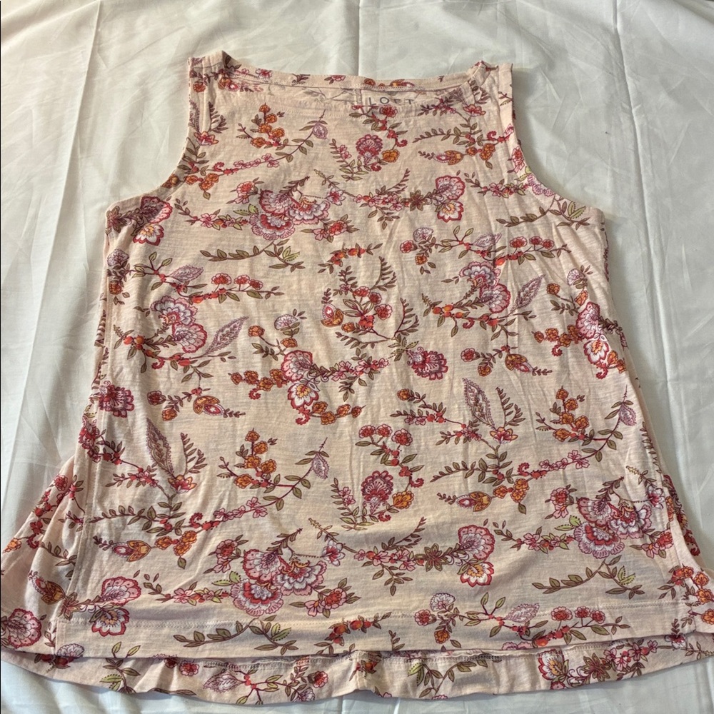 LOFT Floral Tank Top - Cream and Pink - Picture 2 of 6